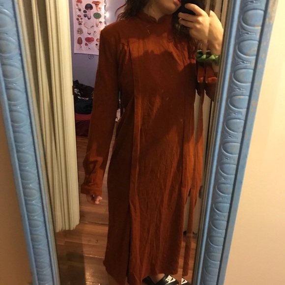 Velvety orange dress - Picture 3 of 6